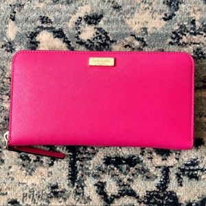 Kate Spade ♠️ Hot Pink 🦩 Saffiano Leather Wallet